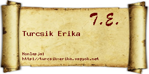 Turcsik Erika névjegykártya